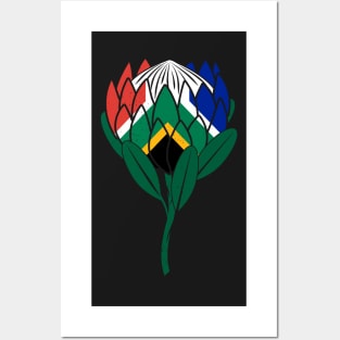 Protea Flower South Africa Flag | Classic Symbol | Howzit Hello Posters and Art